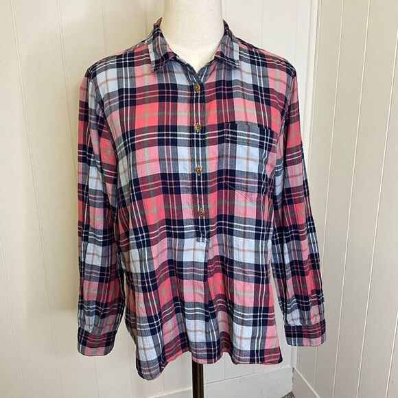 J.Crew Tops - J. Crew Women’s Petite Large Long Sleeve Striped Multi Color Button Down Shirt